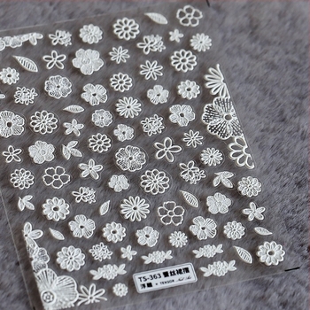 Magico Iron – japán stílusú 5D reliefes körömdíszítő matrica, matt, vékony, 3D csipkés szél TS363