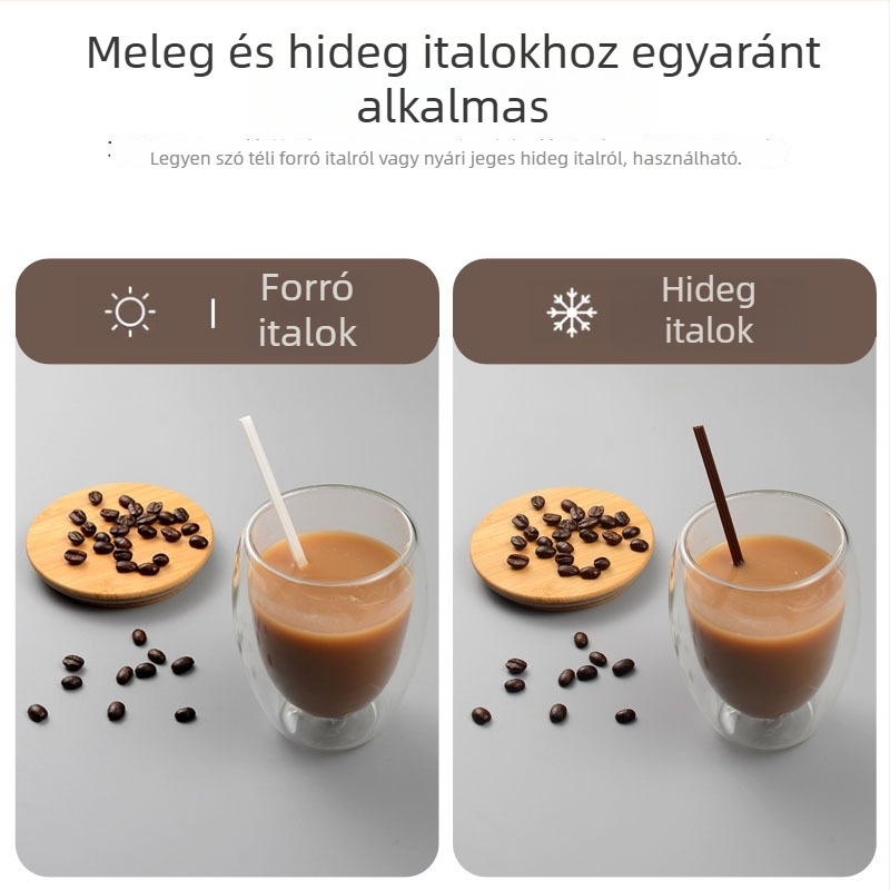 Egyszer használatos fehér háromlyukas szívószál forró tea és kávéhoz, műanyagból, ferde végű, hőálló
