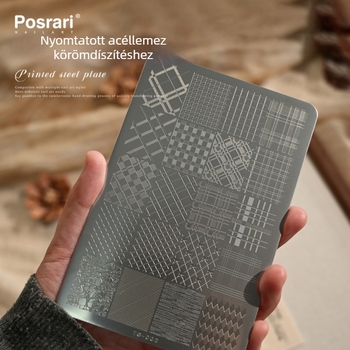 Tensor elegáns retro csipke minta TG-006 körömdíszítő bélyegzőtábla szalaggal, masnival, szívvel és rózsával