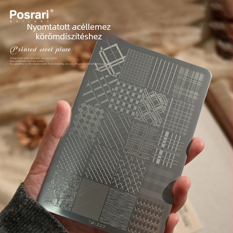 Tensor elegáns retro csipke minta TG-006 körömdíszítő bélyegzőtábla szalaggal, masnival, szívvel és rózsával