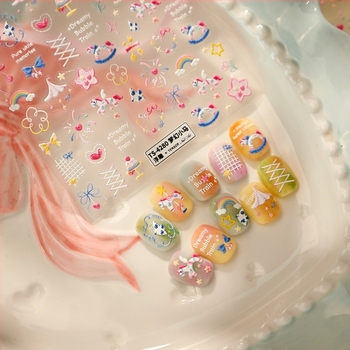 Körömdíszítő matrica TS4280 - Macaron Girl Bow Tie
