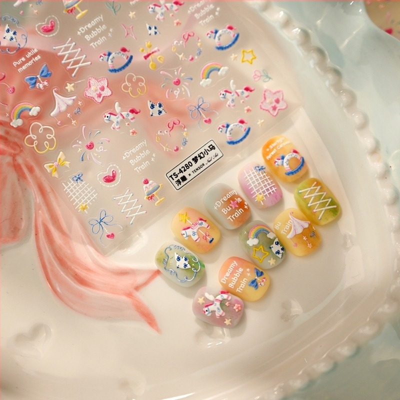 Körömdíszítő matrica TS4280 - Macaron Girl Bow Tie