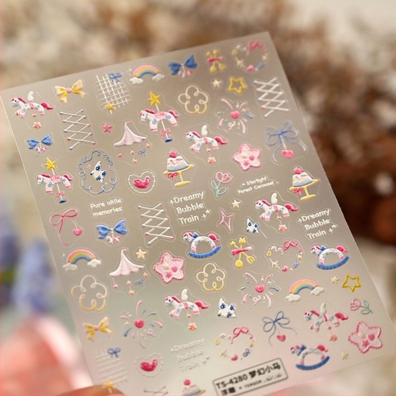 Körömdíszítő matrica TS4280 - Macaron Girl Bow Tie
