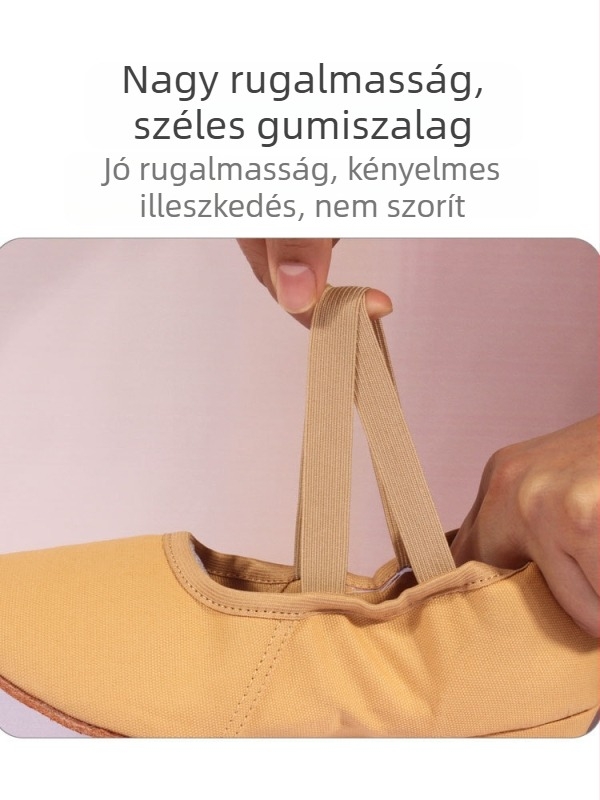Női tánccipő középtokkal, puha talppal, vászon felsőrésszel, gumírozott talppal edzéshez