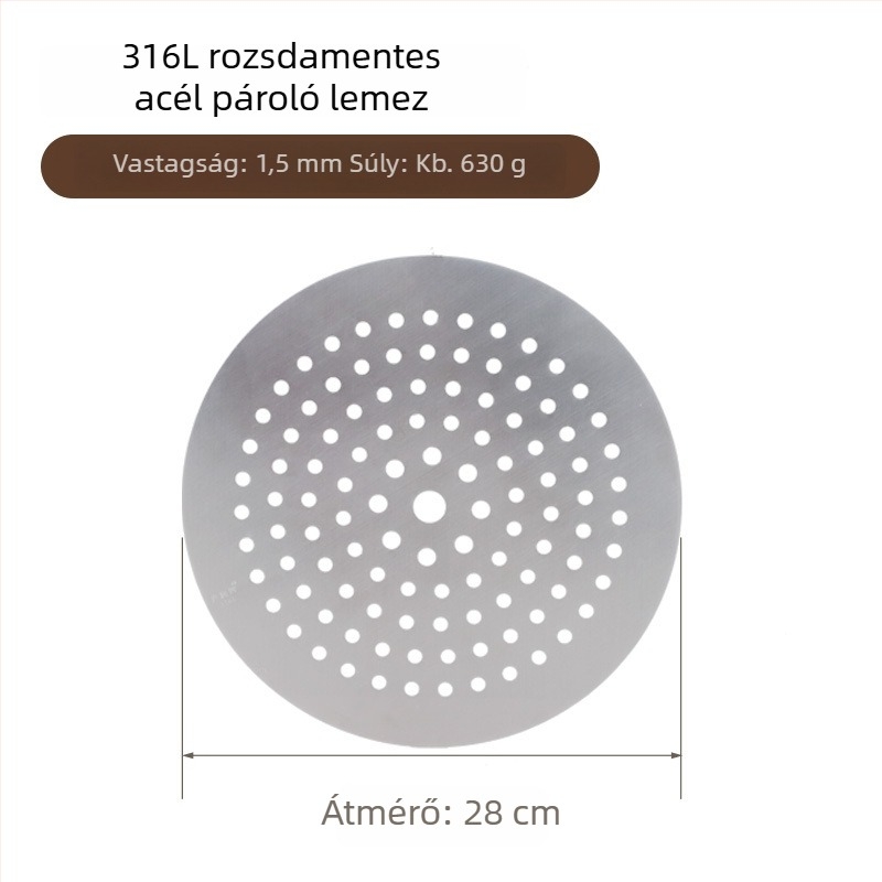 Háztartási kör alakú 316L rozsdamentes acél gőzölő rács