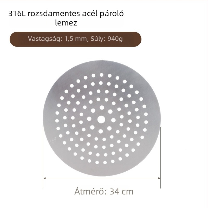 Háztartási kör alakú 316L rozsdamentes acél gőzölő rács