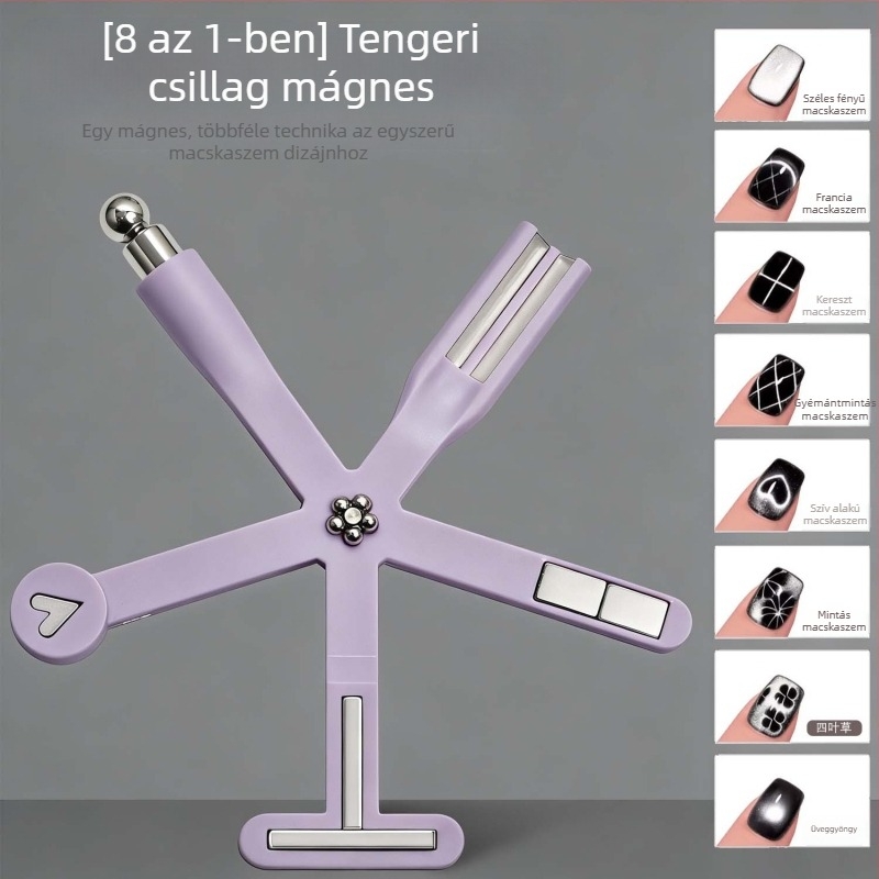 8-in-1 mágnes tengeri csillag formájú macskaszems hatású géllakkhoz