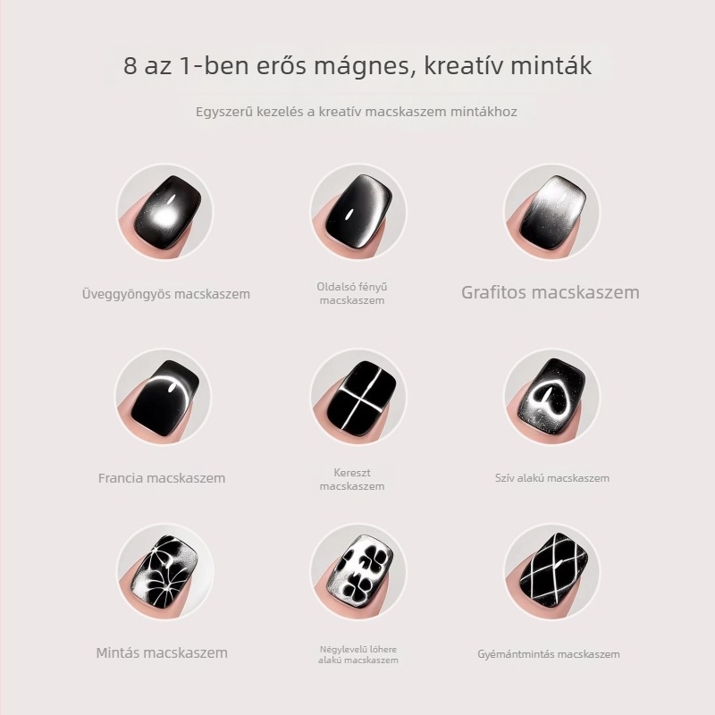 8-in-1 mágnes tengeri csillag formájú macskaszems hatású géllakkhoz