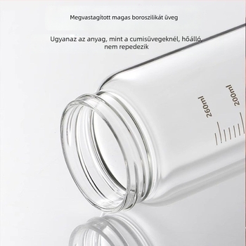 Mini üvegpohár mérőskálával, hordozható fedéllel, alkalmas tejnek, szójatejnek vagy kávéhoz