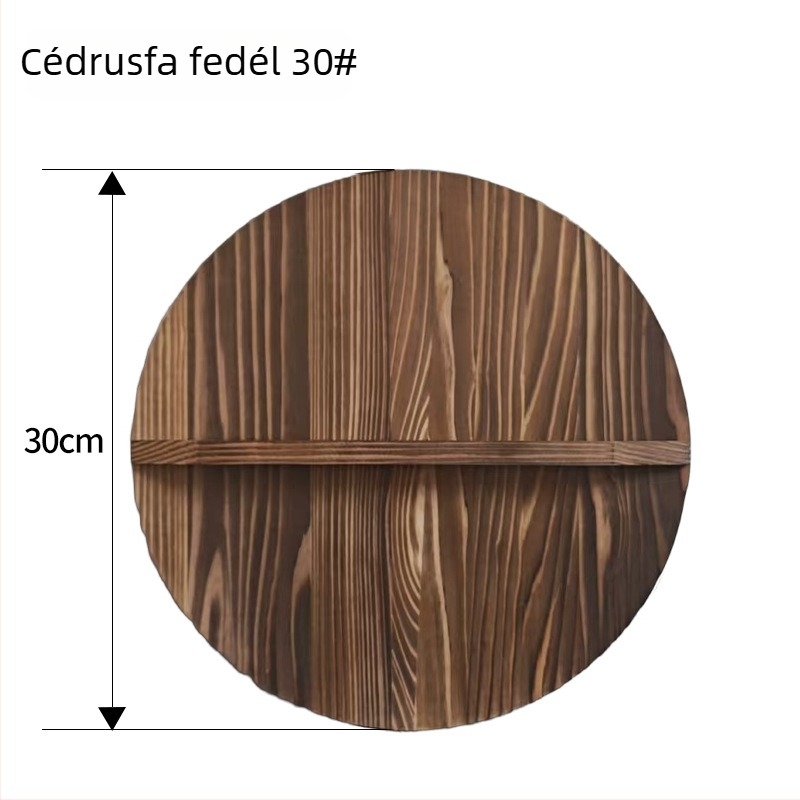Kerek cédrusfa wokfedő, vintage nagy méretű fafedél