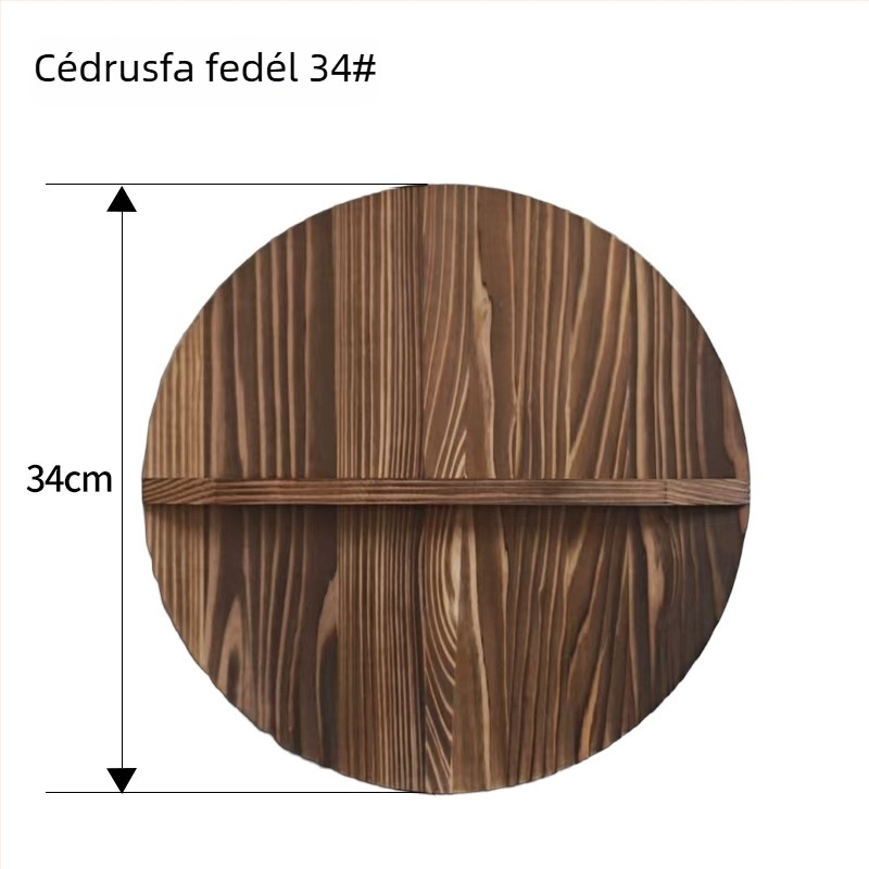 Kerek cédrusfa wokfedő, vintage nagy méretű fafedél
