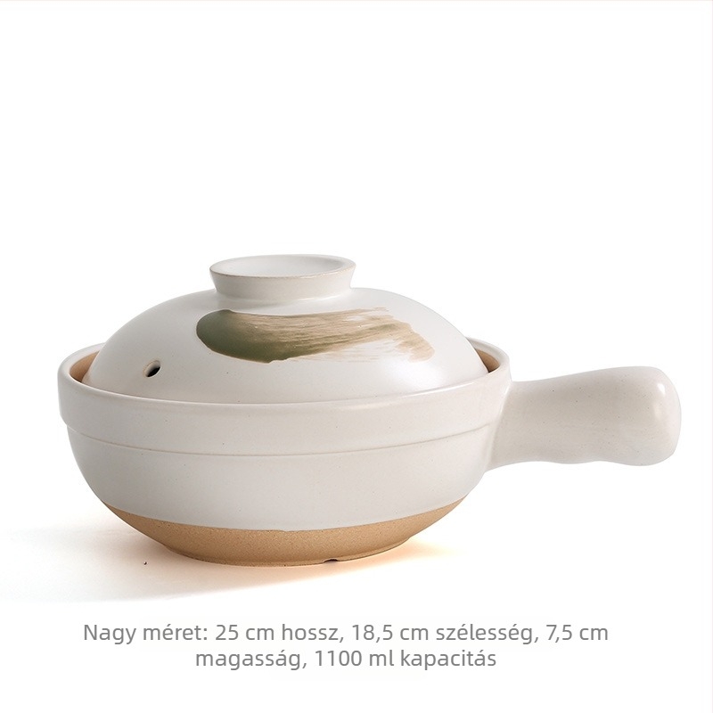 Japán stílusú agyaglábas rizshez, több méretben (nagy és kicsi), bébiételhez való edény, gáztűzhelyhez kompatibilis, repedésálló, egykezes főzőedény
