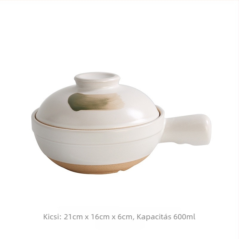 Japán stílusú agyaglábas rizshez, több méretben (nagy és kicsi), bébiételhez való edény, gáztűzhelyhez kompatibilis, repedésálló, egykezes főzőedény