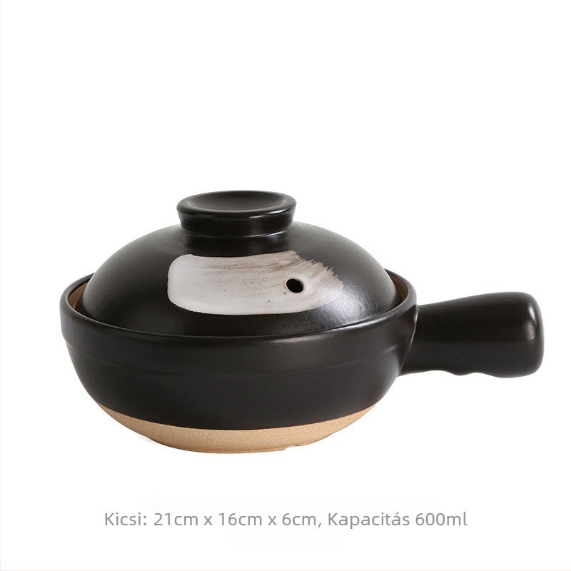 Japán stílusú agyaglábas rizshez, több méretben (nagy és kicsi), bébiételhez való edény, gáztűzhelyhez kompatibilis, repedésálló, egykezes főzőedény