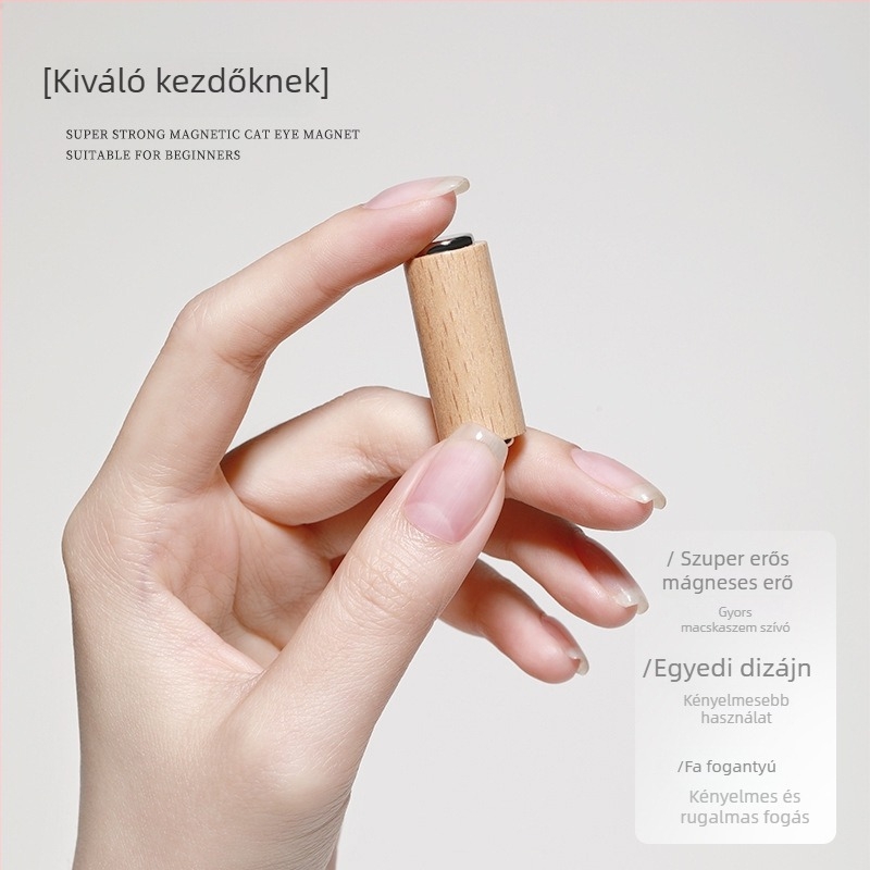 Fa mintás cilindrikus mágnes Cat-Eye gélhez – professzionális manikűr eszköz