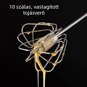 Rozsdamentes acél nyomó típusú forgó tojáshabverő, fél-automata keverőeszköz, vastagabb habverő fej