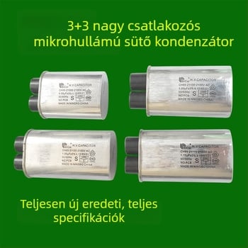 Mikrohullámú sütőhöz való magasfeszültségű kondenzátor, 2100V, 0.95µF, 1.05µF, 3+3 nagy csatlakozóval