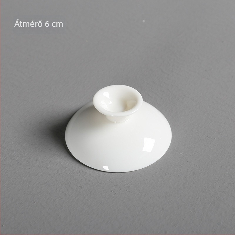 Fehér porcelán gaiwan fedél teáscsészékhez
