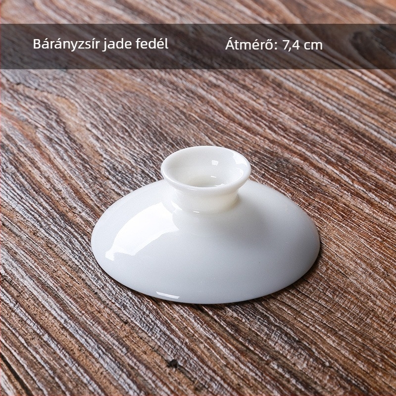 Fehér porcelán gaiwan fedél teáscsészékhez