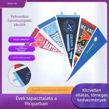 Személyre szabott filc háromszög zászló szublimációs nyomtatással kültéri díszítéshez