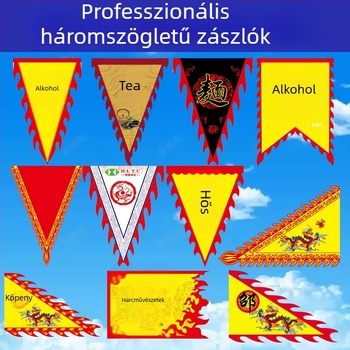 Harcművészetekhez, tánchoz és reklámhoz — sárkány és főnix zászló, háromszög alakú, antik stílus