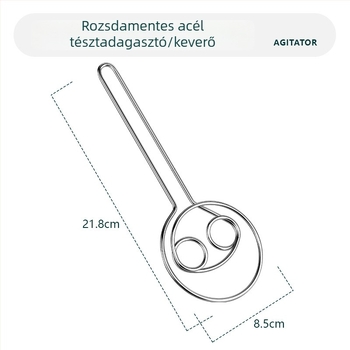 Rozsdamentes acél tésztakeverő dupla tekercses habverővel, sütőeszköz, tojáshaboló, mágnesmentes