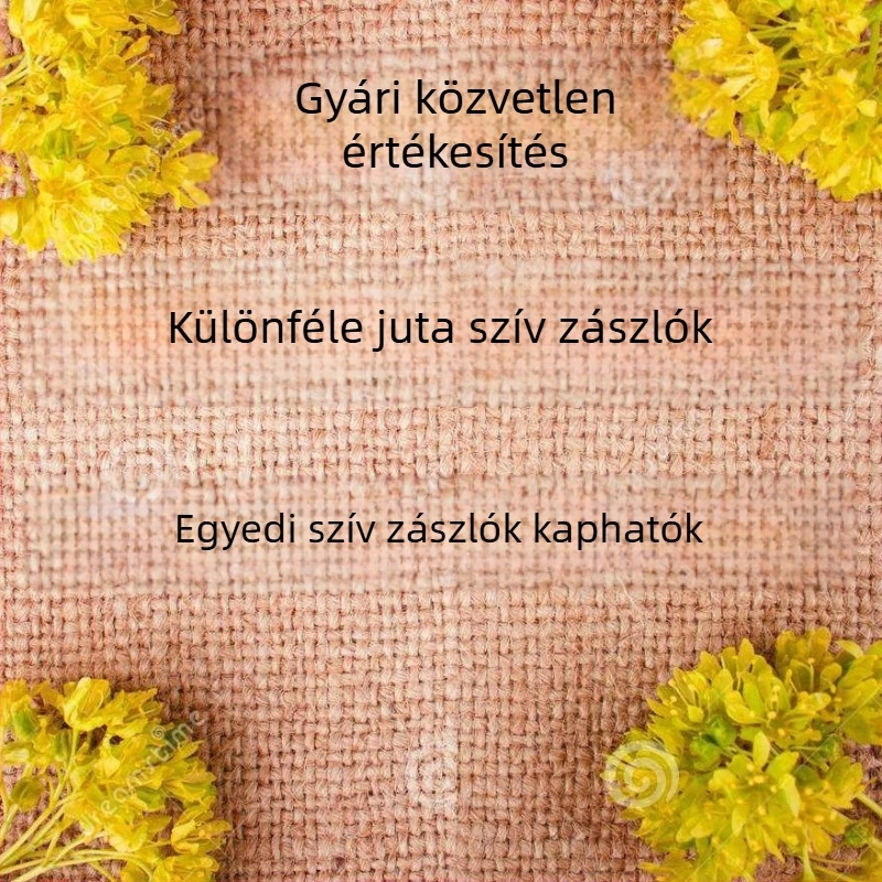 Lenvászon szív alakú zászlók karácsonyi, esküvői és parti dekorációhoz