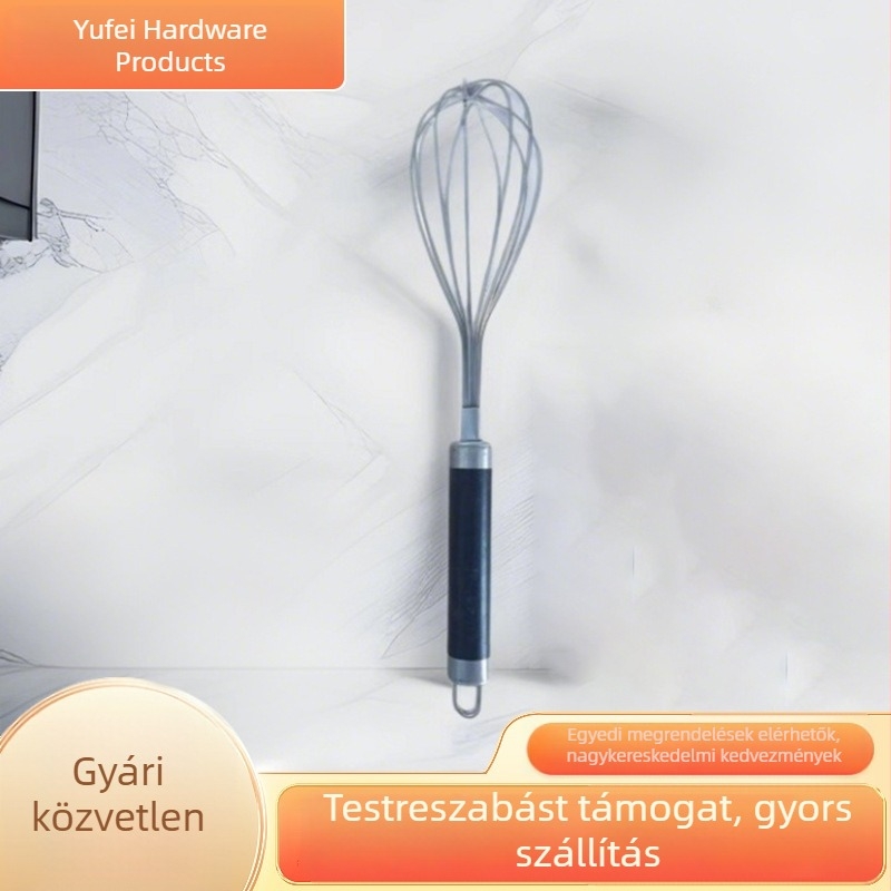 Rozsdamentes acél kézi tojáshabosító – tejszín felveréséhez és tojásfehérjéhez, sütési eszköz
