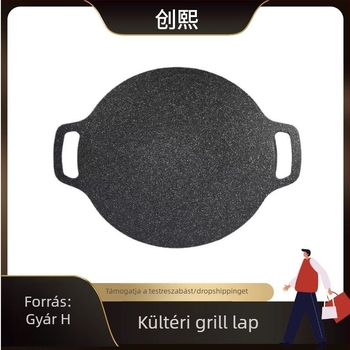 Kültéri öntöttvas grillserpenyő Maifan kővel, koreai stílusú, tapadásmentes, kempingezéshez és otthoni használatra