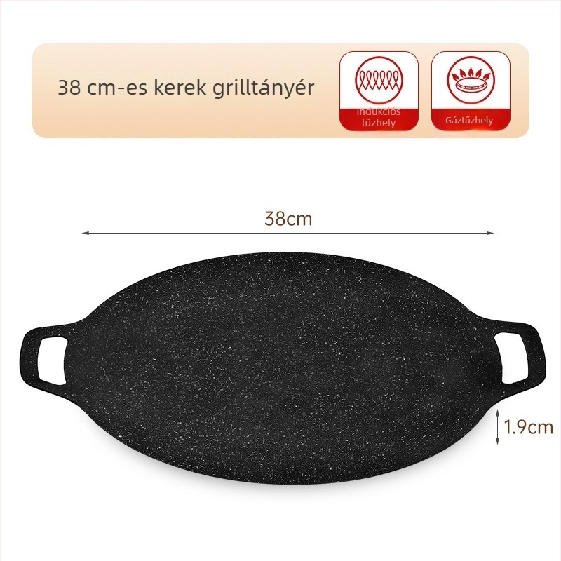 Kültéri öntöttvas grillserpenyő Maifan kővel, koreai stílusú, tapadásmentes, kempingezéshez és otthoni használatra