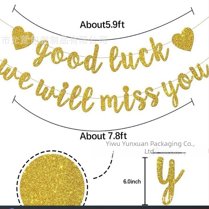 Roz glitteres születésnapi zászlóbanner - papírzászlók, bot nélkül, logó nyomtatás elérhető