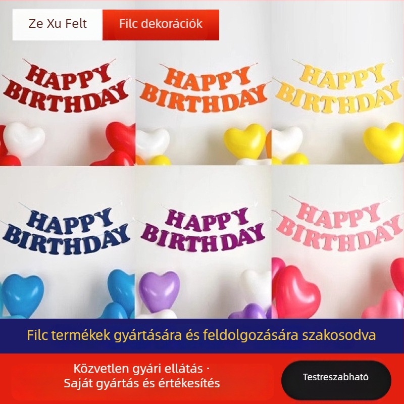 Macaron színű ünnepi lobogók nemszövött filcből a baba első 100 napos ünnepére