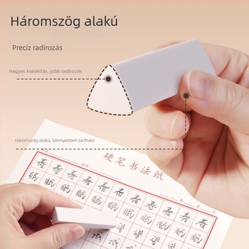 Háromszög alakú radír morzsamentes, rendkívül tiszta, általános iskolások számára, betűket nyom nélkül töröl