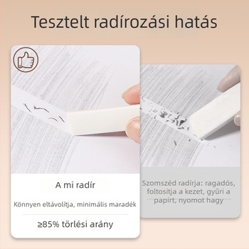 Háromszög alakú radír morzsamentes, rendkívül tiszta, általános iskolások számára, betűket nyom nélkül töröl