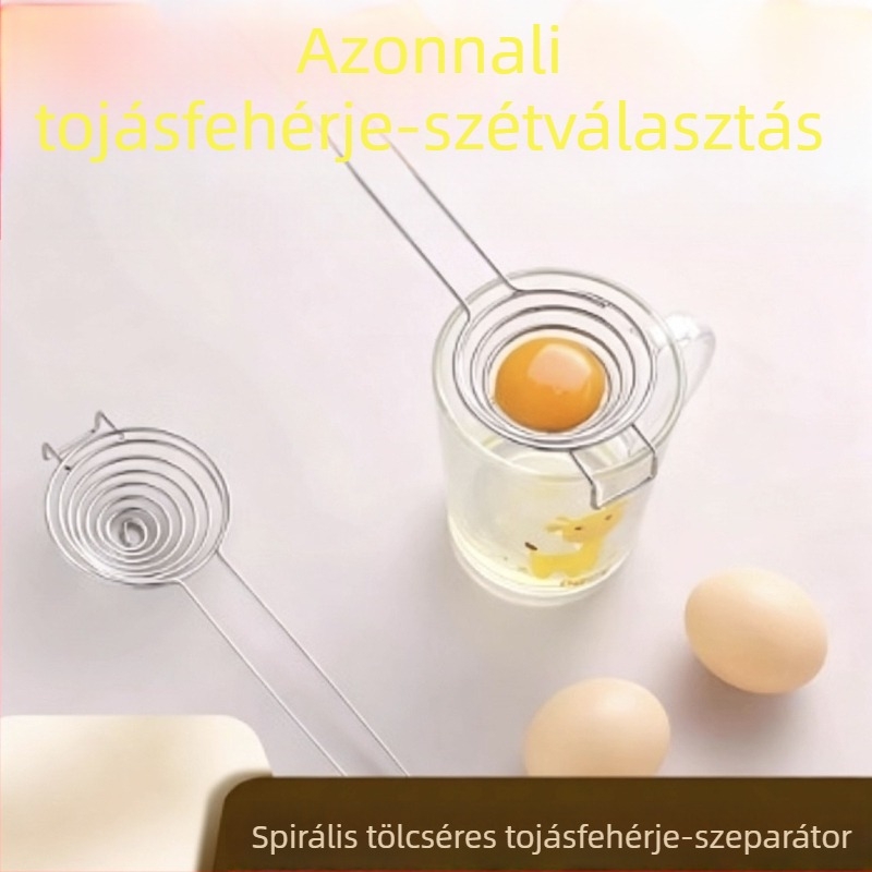 Rozsdamentes acél tojásfehérje és tojássárgája szeparátor – sütéshez