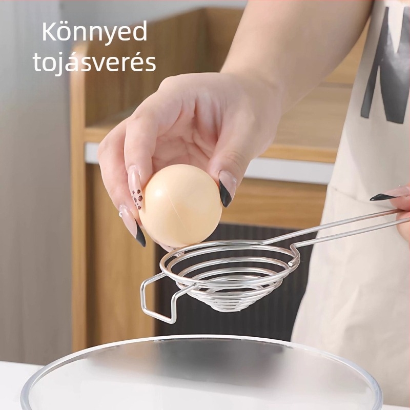 Rozsdamentes acél tojásfehérje és tojássárgája szeparátor – sütéshez