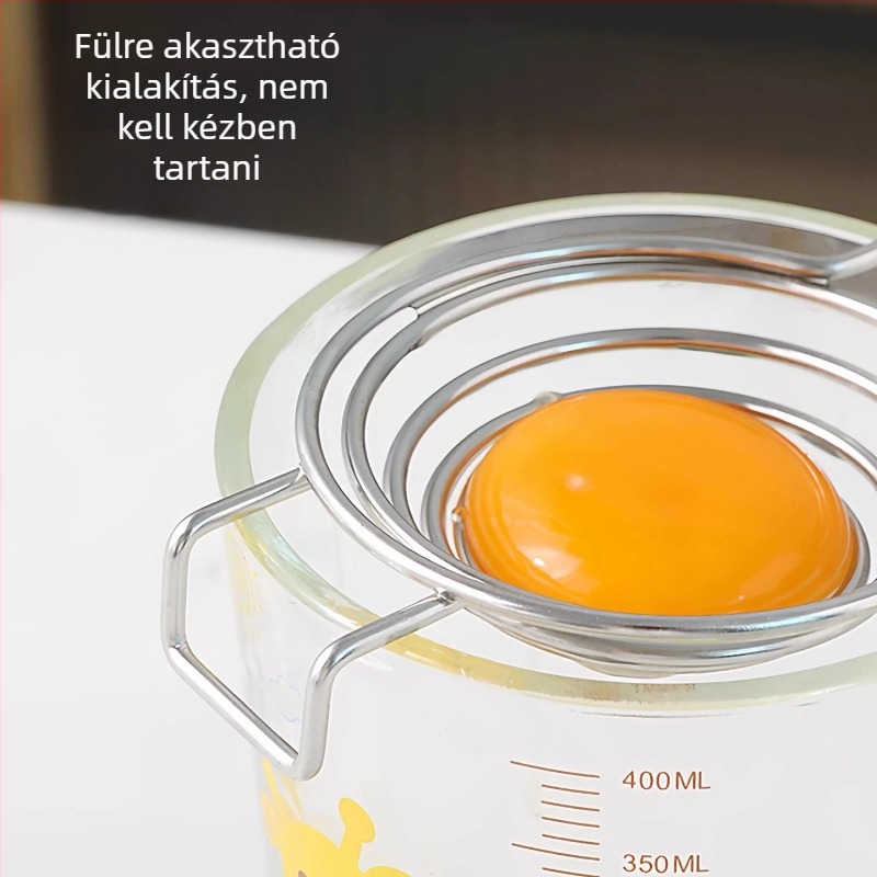 Rozsdamentes acél tojásfehérje és tojássárgája szeparátor – sütéshez