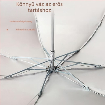 7-ágú kézi esernyő ezüst bevonattal, kettős funkció nap és eső, összecsukható kockás anyagból