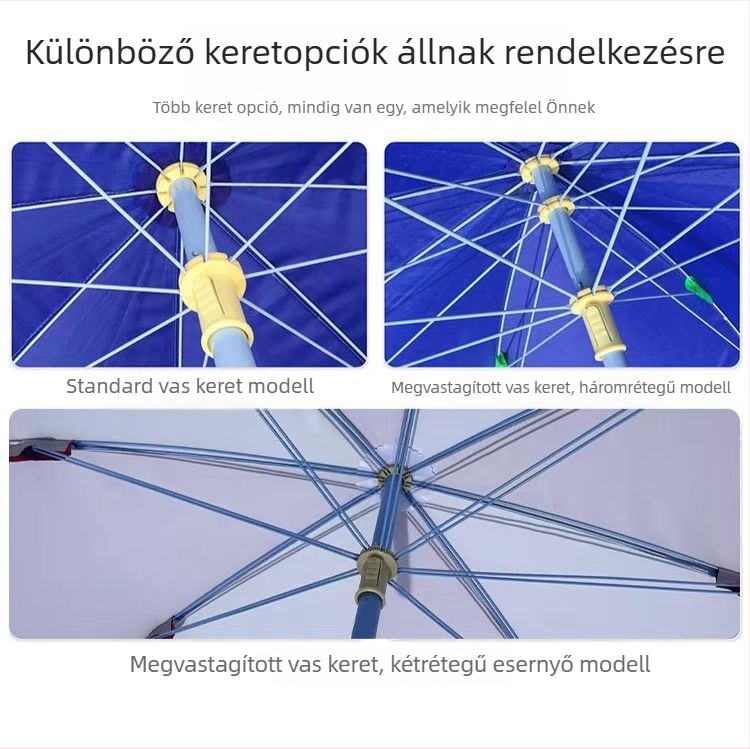Reklámnapernyő standokhoz, nagy napernyő UV védelemmel, testreszabható nyomtatás, vastag kivitel, 8 bordás keret, automatikus nyitás, félautomata zárás