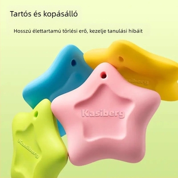 Csillag alakú radír, könnyű fogású, nyom nélkül, tartós és tiszta, 3–6 éveseknek