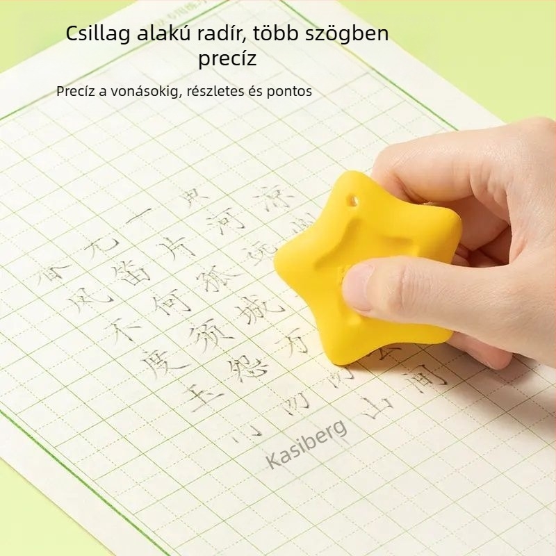Csillag alakú radír, könnyű fogású, nyom nélkül, tartós és tiszta, 3–6 éveseknek