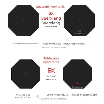 Boerxiang Szivárvány Esernyő, Automatikus Összecsukható, Háromrészes, Napra és Esőre