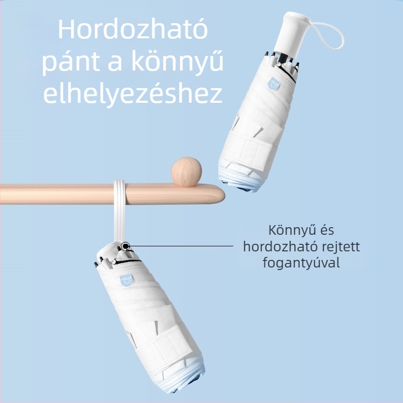 Öt részes mini napernyő rejtett fogantyúval, gradient színű, könnyű és kompakt, UV védelem