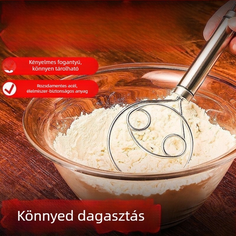 Rozsdamentes acélból készült kézi tészta- és tojásverő – multifunkcionális háztartási konyhai eszköz