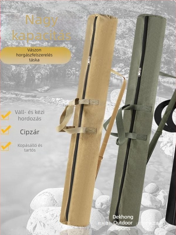 Új vászon halászati felszerelés táska – esernyőhöz, bottal és halhoz, kopásálló tároló táska vastag anyaggal