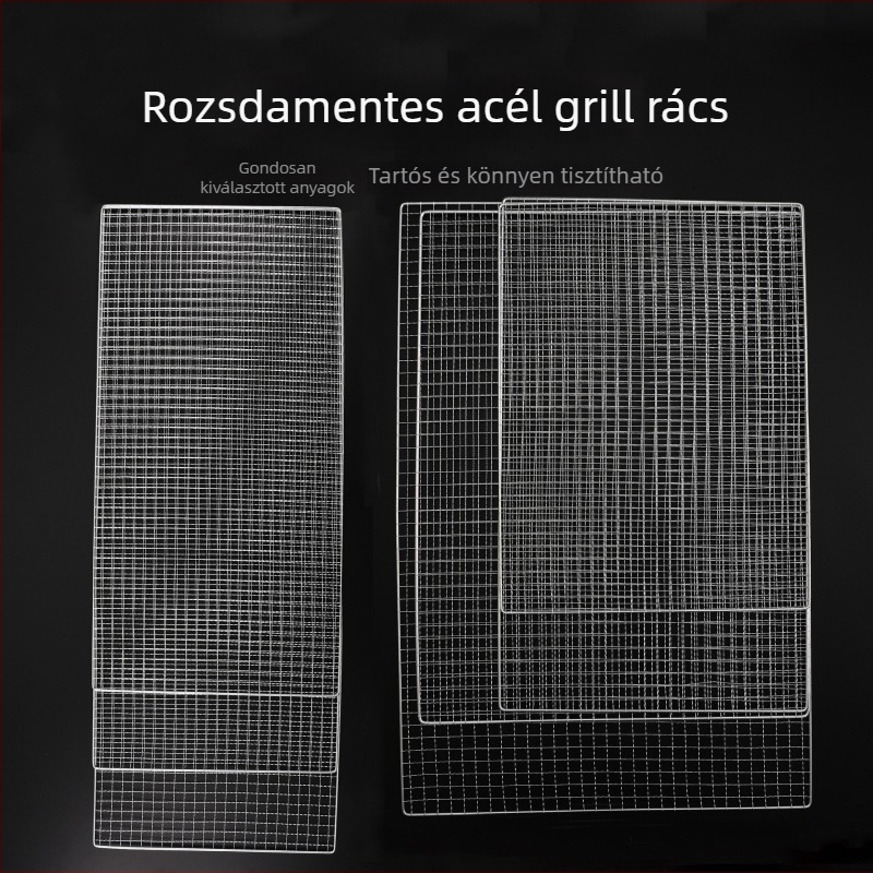 Egyszer használható galvanizált vas grillháló, téglalap alakú kültéri használatra