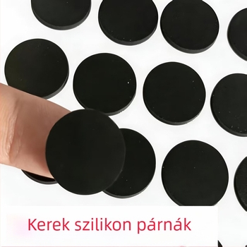 Kör alakú önragasztó szilikon tömítés, fekete EVA alátét bútorokhoz és készülékekhez, rezgéscsillapító és csúszásmentes, egyoldalú ragasztóval