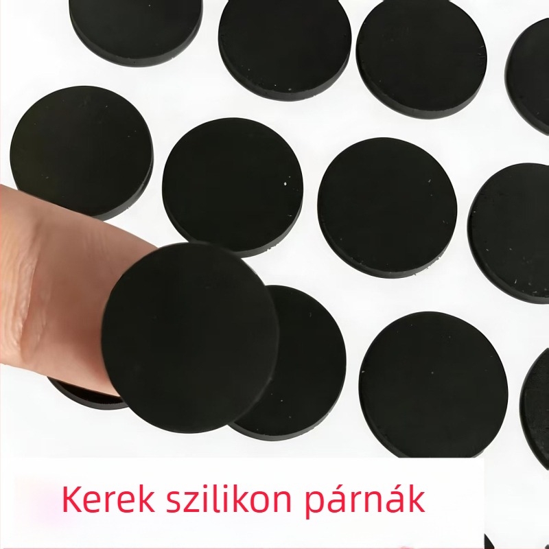 Kör alakú önragasztó szilikon tömítés, fekete EVA alátét bútorokhoz és készülékekhez, rezgéscsillapító és csúszásmentes, egyoldalú ragasztóval