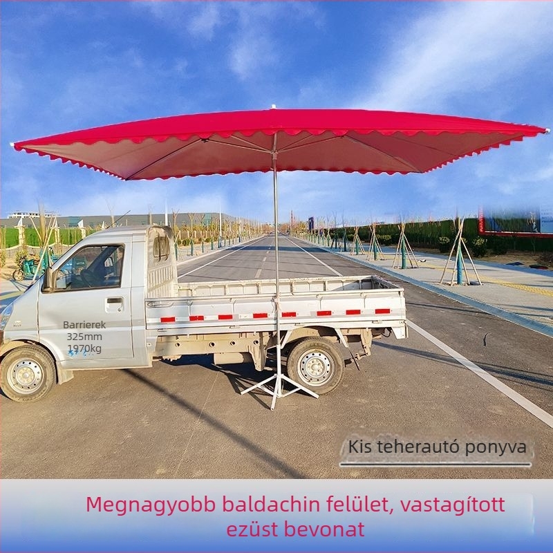Nagy kültéri napernyő üzletek homlokzataihoz és kioszkokhoz, árnyékolás és eső elleni védelem