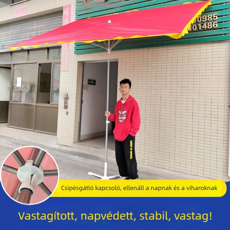 Nagy kültéri napernyő üzletek homlokzataihoz és kioszkokhoz, árnyékolás és eső elleni védelem